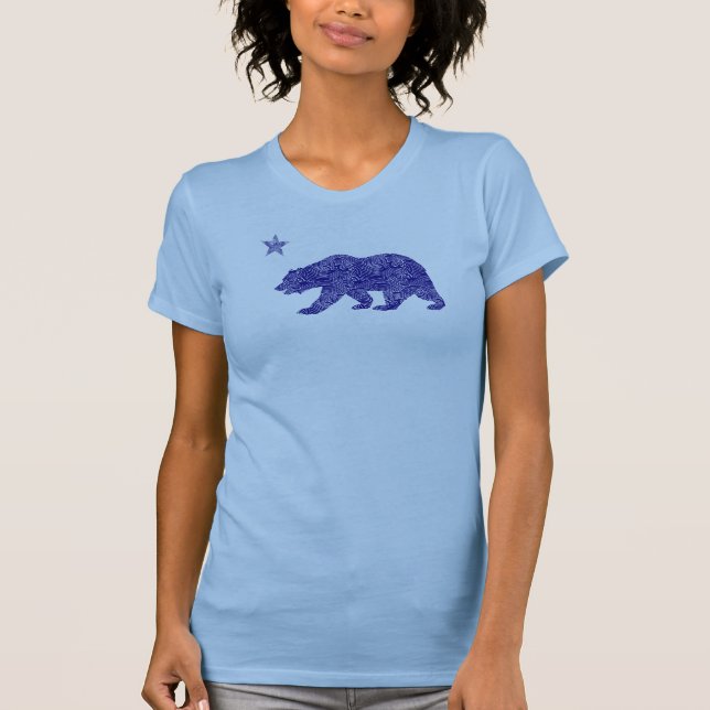 Camiseta Urso do t-shirt dos azuis bebés da mulher (Frente)