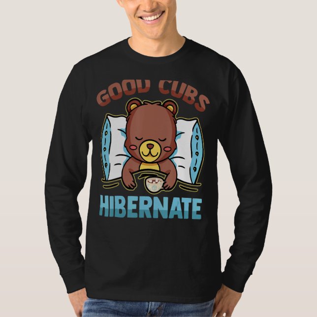 Camiseta Urso Dormindo Bons Cubos Hibearnato Dormindo Quent (Frente)