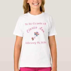 Camiseta Urso e Balões Personalizados Fofos