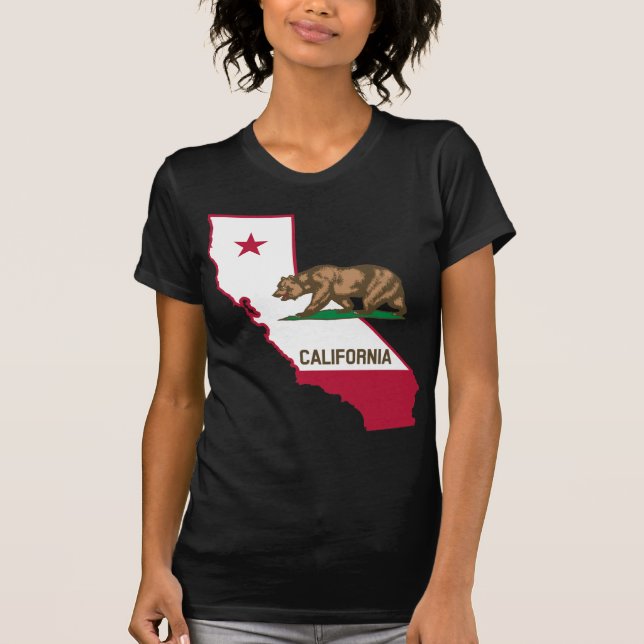 Camiseta Urso e bandeira dos Estados da Califórnia (Frente)