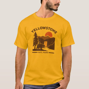 Camiseta Urso e Cachoeira de Yellowstone
