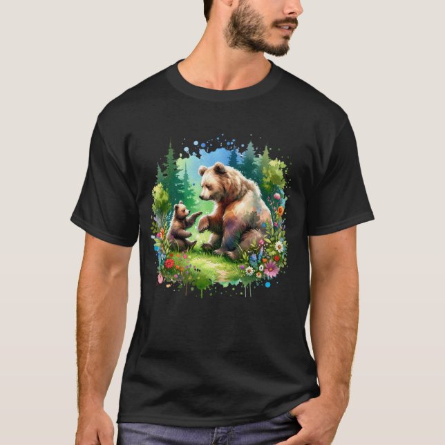 Camiseta Urso e Cubo de Aquarela Cócitos (Frente)