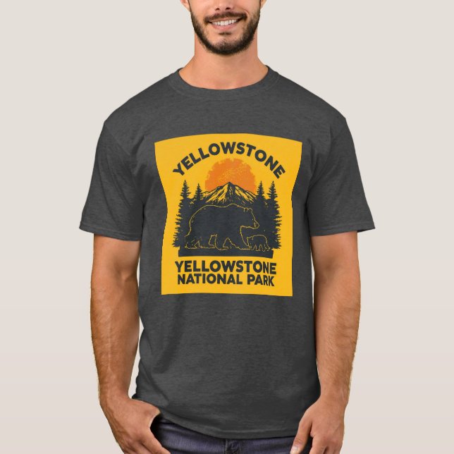 Camiseta Urso e Cubo de Pedra Amarela (Frente)