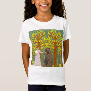 Camiseta Urso e princesa dançando na floresta