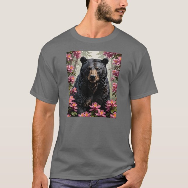 Camiseta Urso e Rhododendrons da Virgínia Ocidental (Frente)