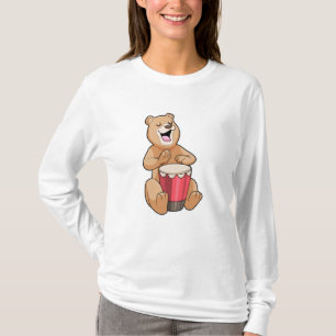 Camiseta Urso em Música com Tambor