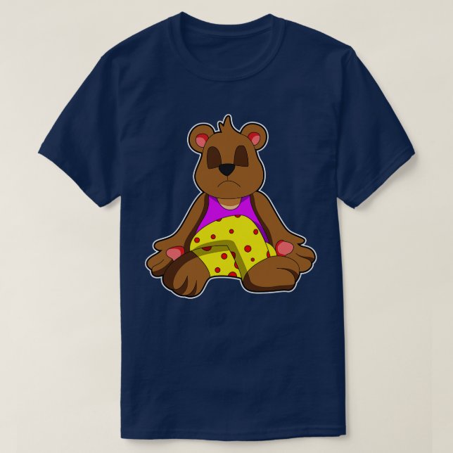 Camiseta Urso em Yoga com Pernas Cruzadas (Frente do Design)
