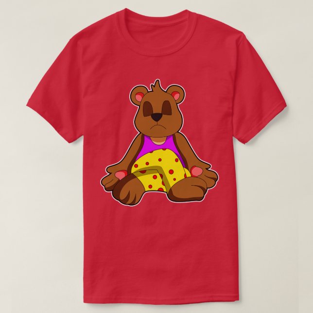 Camiseta Urso em Yoga com Pernas Cruzadas (Frente do Design)