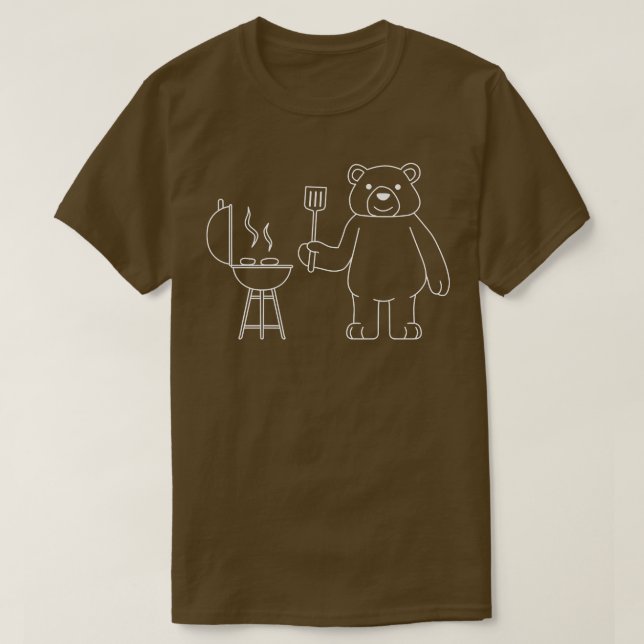Camiseta Urso Engraçado Acampando o Prêmio Floresta Natural (Frente do Design)