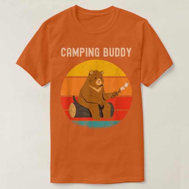 Camiseta Urso Engraçado Campanha Buddy Retro Vintage Sunset (Frente do Design)