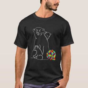 Camiseta Urso Engraçado Conscientização do Autismo Família