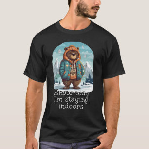 Camiseta Urso engraçado na neve em roupas de inverno para o