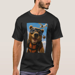 Camiseta Urso Engraçado Paraquedismo Mergulhador Amante de