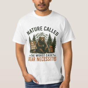 Camiseta Urso Engraçado Placa de Acampamento Natureza Ligou