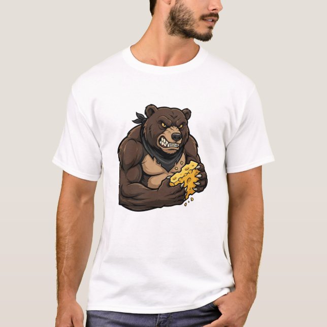 Camiseta Urso Feminino Comendo Queijo (Frente)