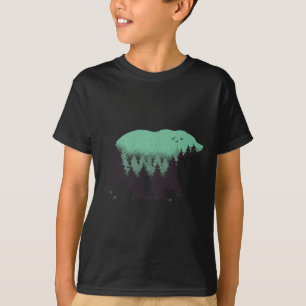 Camiseta Urso Floresta Natureza Grizzly A Caminhar Ao Exter