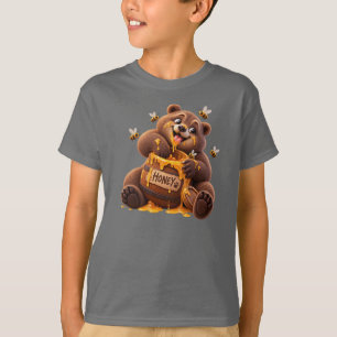 Camiseta Urso Fofo Comendo Mel – Urso do Mel Engraçado