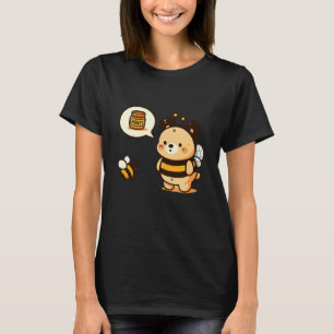 Camiseta Urso Fofo Disfarçado de Abelha Pensando em Mel