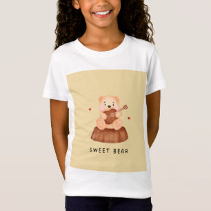 Camiseta urso fofo doce