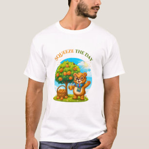 Camiseta Urso Fofo & Laranjeira - Esprema o Dia Illustra