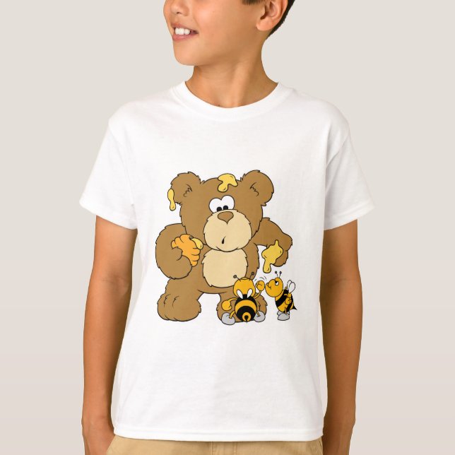 Camiseta Urso Fofo Roubando Mel (Frente)