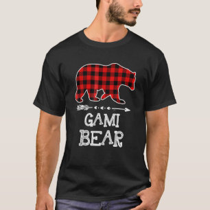 Camiseta Urso Gami Fósforo Família Natal Urso Xadrez Vermel