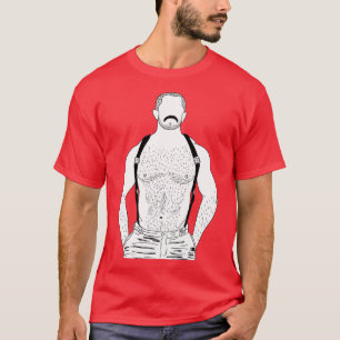 Camiseta urso gay com suspensórios
