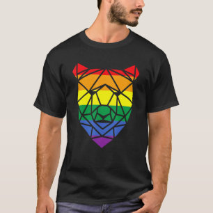 Camiseta Urso Geométrico Lgbt Papa Mens Orgulho gay mês Fat