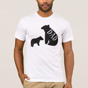 Camiseta Urso Geométrico Minimalista do pai e Monocromo do
