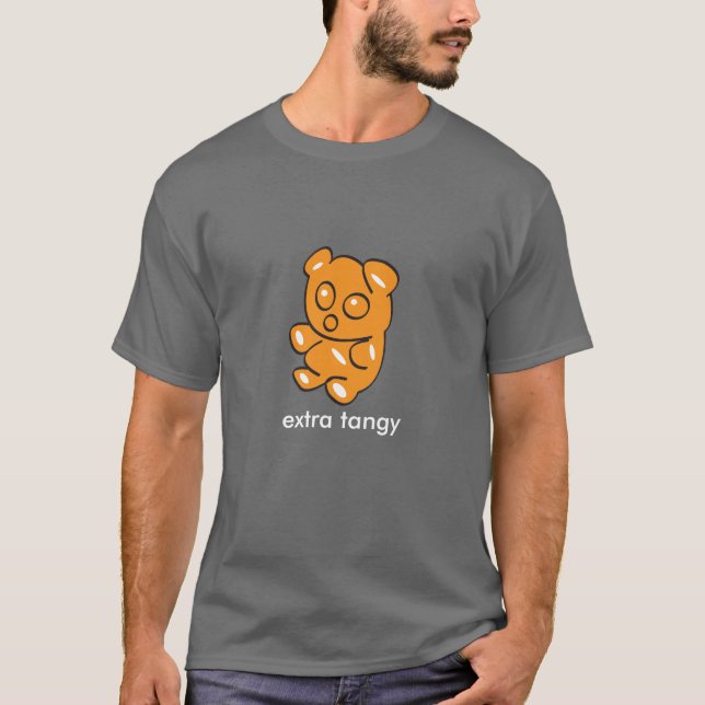 Camiseta urso gomoso alaranjado t escuro (Frente)