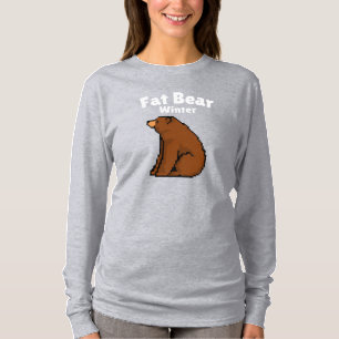 Camiseta Urso Gordo de Inverno, Urso Comendo, Engraçado