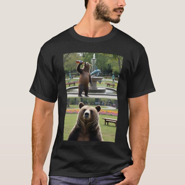 Camiseta "Urso gosta de pinta - Tee Gráfico Divertido" (Frente)