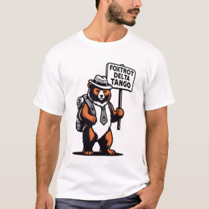 Camiseta Urso Gráfico - Foxtrot Delta Tango Roupa