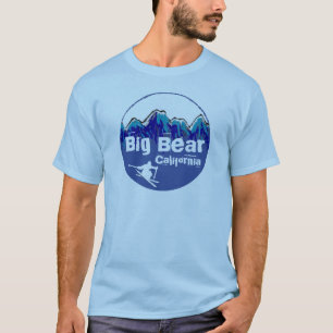Camiseta Urso Grande cara de esquiador azul da Califórnia