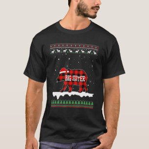 Camiseta Urso Grande Irmã Papai noel Pijamas da Família Xad