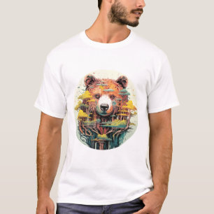 Camiseta Urso Grizzly, Animais do Mundo Predador, Arte Natu