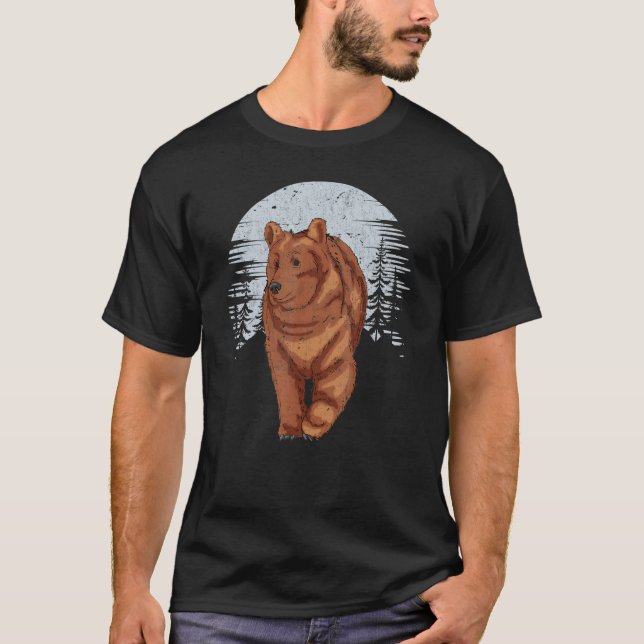 Camiseta Urso Grizzly Animal da Floresta Exterior (Frente)