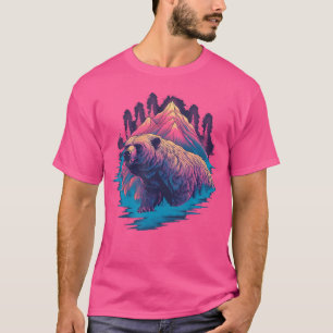 Camiseta Urso Grizzly ao ar livre do Alasca caçando caminhõ