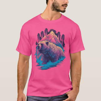 Camiseta Urso Grizzly ao ar livre do Alasca caçando caminhõ