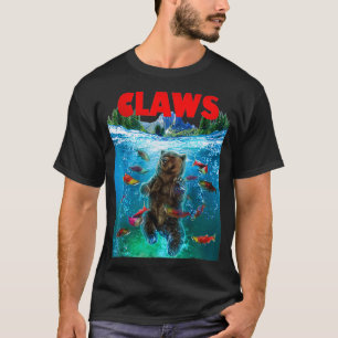 Camiseta Urso Grizzly captando salmão no Alasca, National P