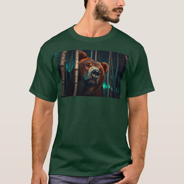 Camiseta Urso Grizzly na Floresta (Frente)