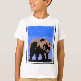 Camiseta Urso Grizzly no inverno - Arte original sobre a vi