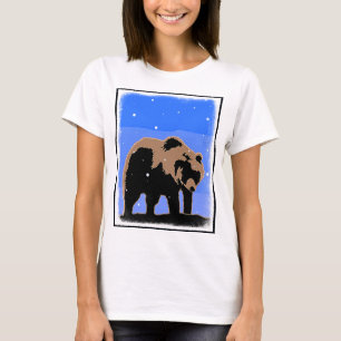 Camiseta Urso Grizzly no inverno - Arte original sobre a vi