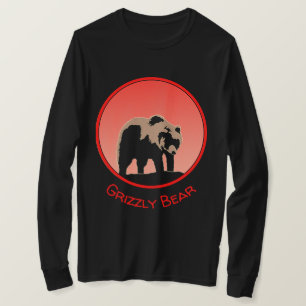 Camiseta Urso Grizzly no Sunset - Arte original sobre a vid
