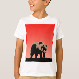 Camiseta Urso Grizzly no Sunset - Arte original sobre a vid