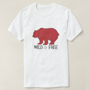 Camiseta Urso Grizzly selvagem e livre
