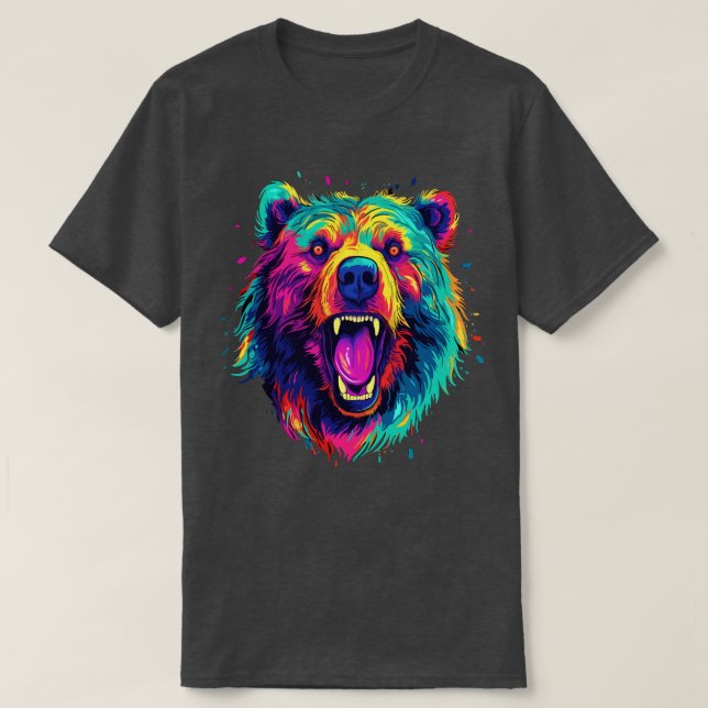 Camiseta Urso Grizzly Sorrindo (Frente do Design)