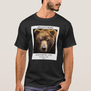 Camiseta Urso Grizzly, Tee Urso Grizzly, Estado de Washingt