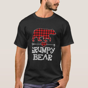 Camiseta Urso Grumpy, Urso Xadrez Vermelho Búfalo Grumpy Pa