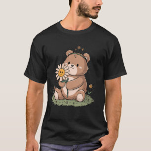 Camiseta Urso Hippie Fofo com Arte do Sol